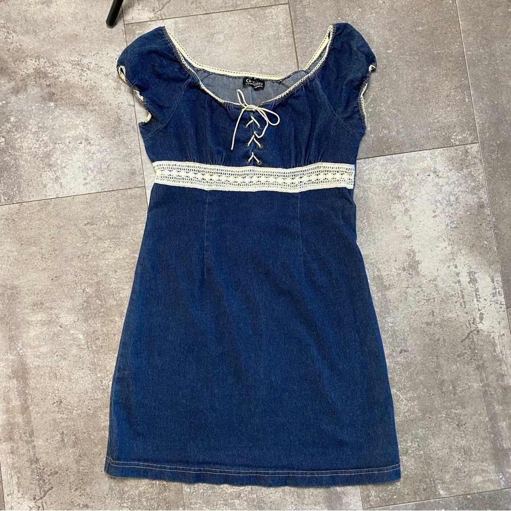 Vintage 90s Denim Peasant dress